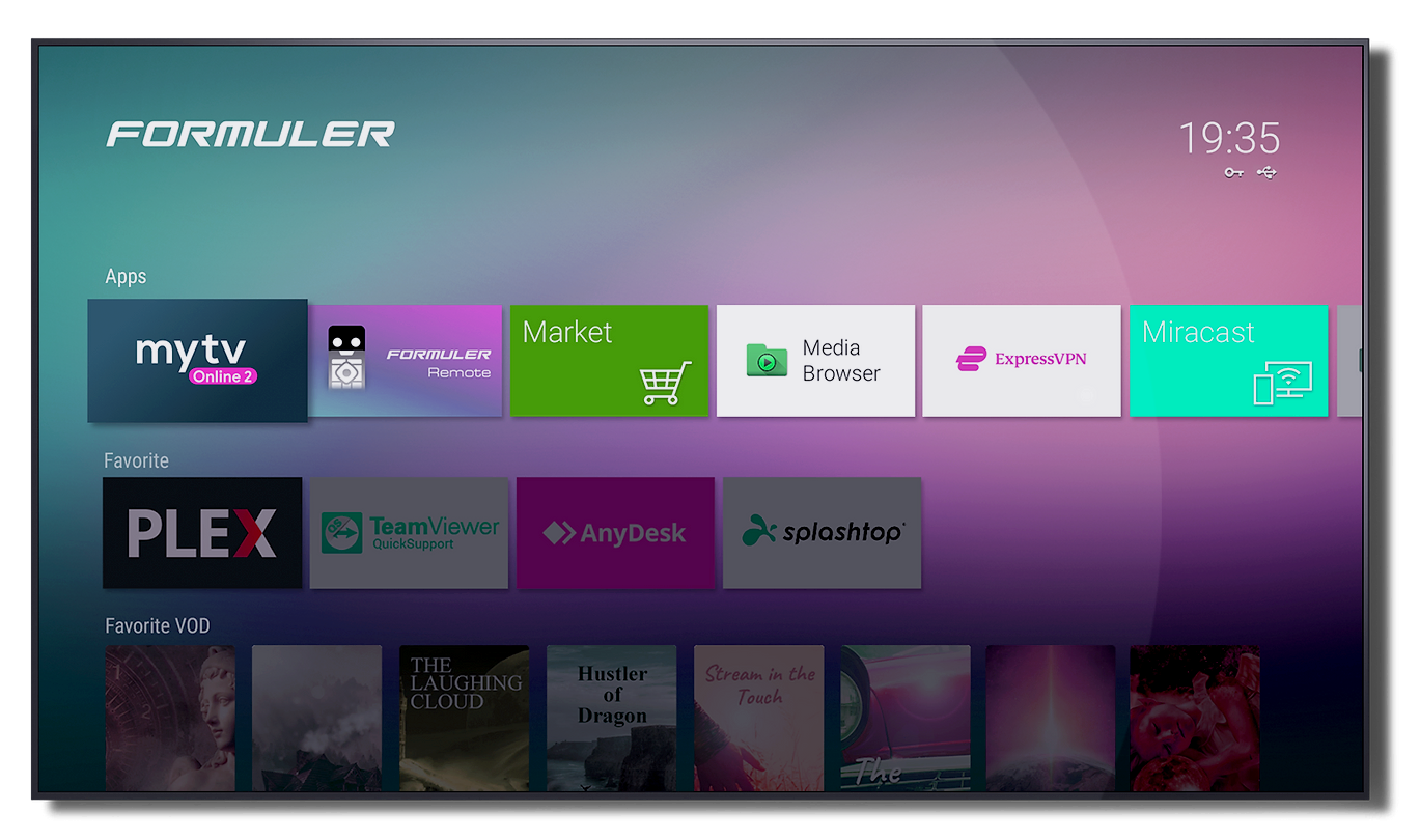 Formuler Z10 Home Screen